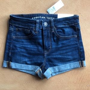 American Eagle “Hi-Rise Shortie” Jean Shorts